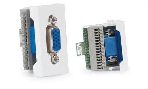 FONESTAR - Conector VGA D15 hembra 1 / 2 panel conexión rápida sin tornillo
