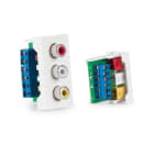 FONESTAR - Conector 3 RCA video audio L / R 1 / 2 panel conexión