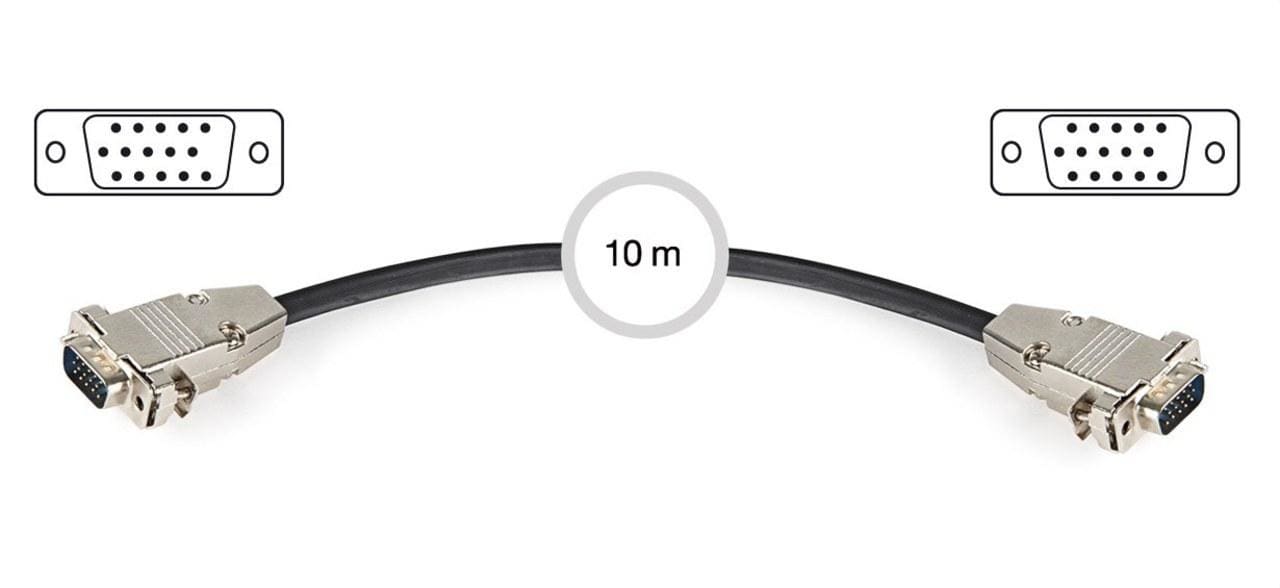 FONESTAR - Conexión VGA D15-D15 macho-macho desmontable 10m