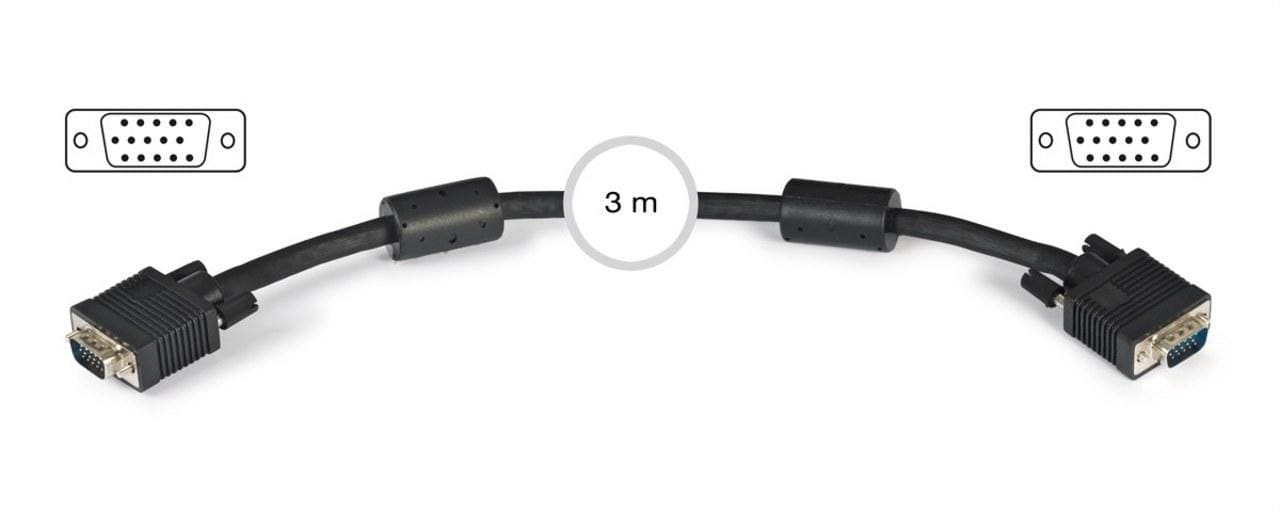 FONESTAR - Conexión VGA D15-D15 macho-hembra 3m