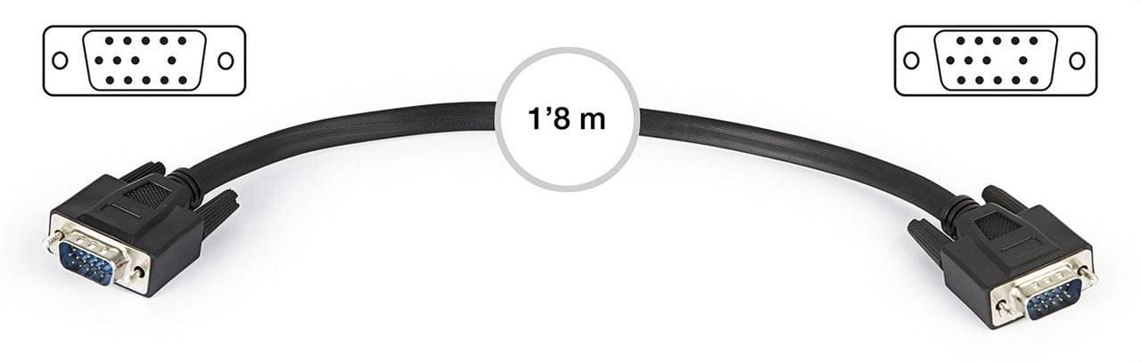 FONESTAR - Conexión VGA D15-D15 macho-hembra 1,8m