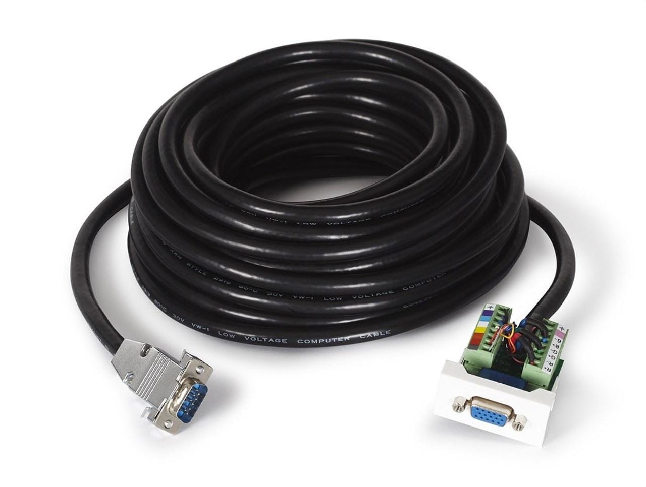 FONESTAR - Panel conexión VGA enchufable cable preinstalado 10m
