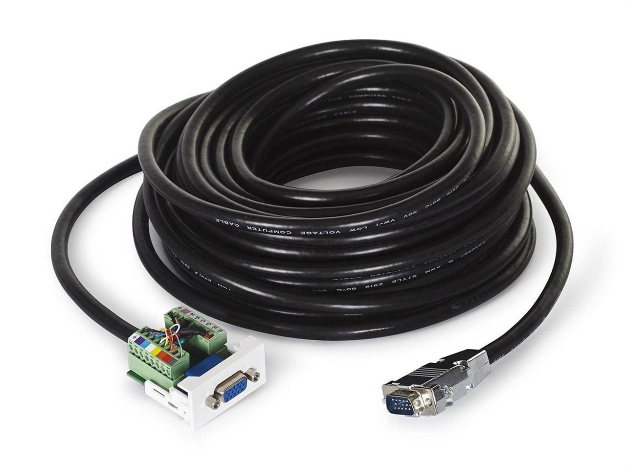 FONESTAR - Panel conexión VGA enchufable cable preinstalado 15m