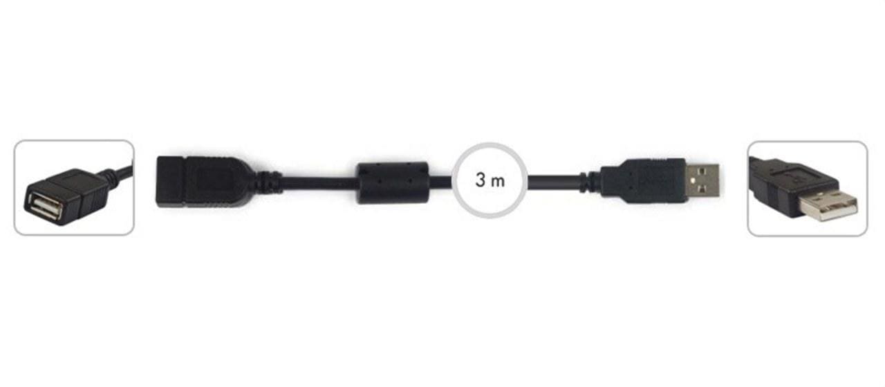 FONESTAR - Conector USB A-A hembra-macho para prolongación