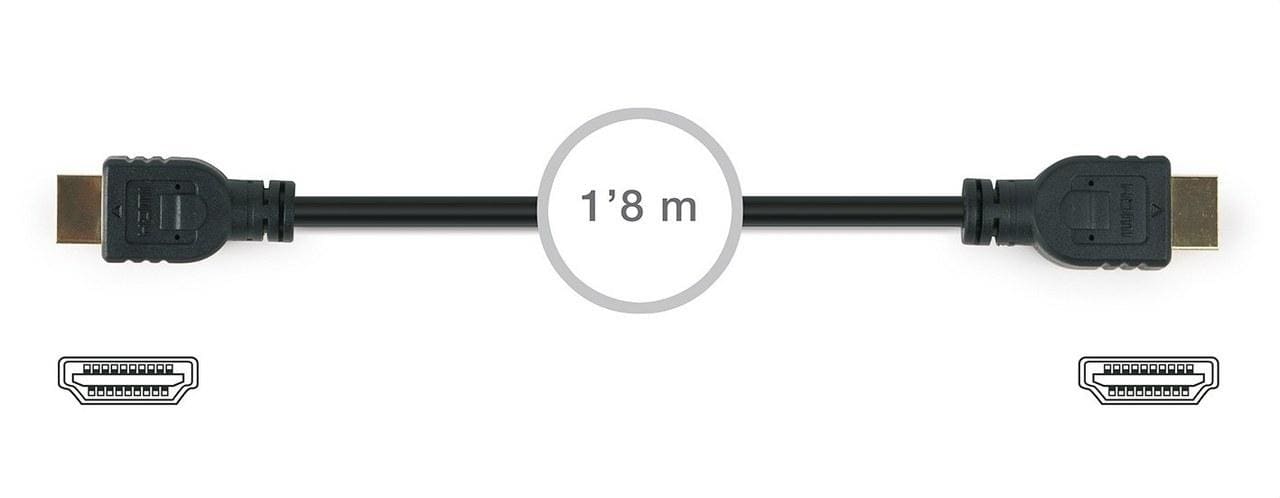FONESTAR - Conexión HDMI macho-macho alta calidad 30AWG 1,8m