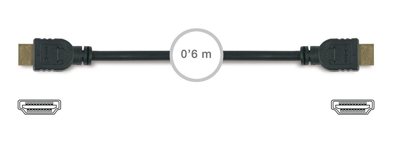 FONESTAR - Conexión HDMI macho-macho alta calidad 30AWG 0,6m