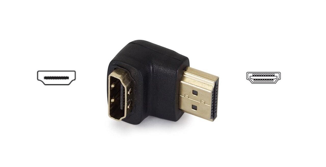 FONESTAR - Adaptador HDMI 90° hembra-macho para señal A / V digital