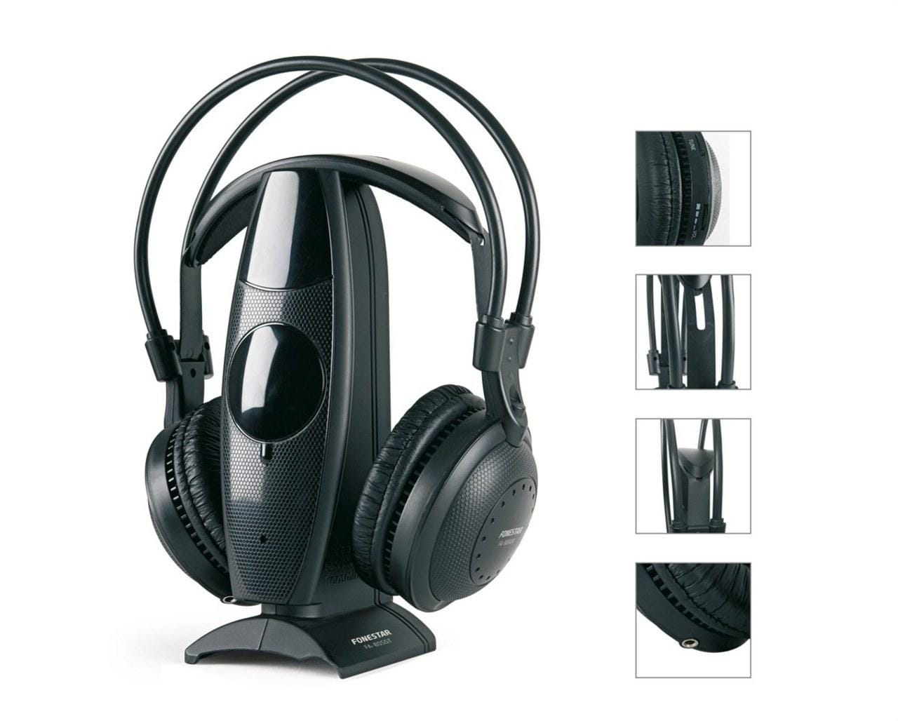 FONESTAR - Auricular inalámbrico emisor receptor entrada Jack 3,5mm