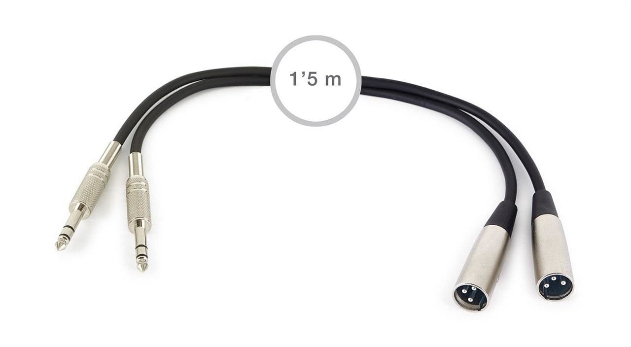 FONESTAR - Conexión 2 Jack 6,3mm estéreo-2 XLR macho-macho 1,5m