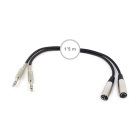 FONESTAR - Conexión 2 Jack 6,3mm estéreo-2 XLR macho-macho 1,5m