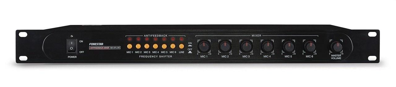 FONESTAR - Mezclador preamplificador 7 canal 6 micros 1 línea auxiliar