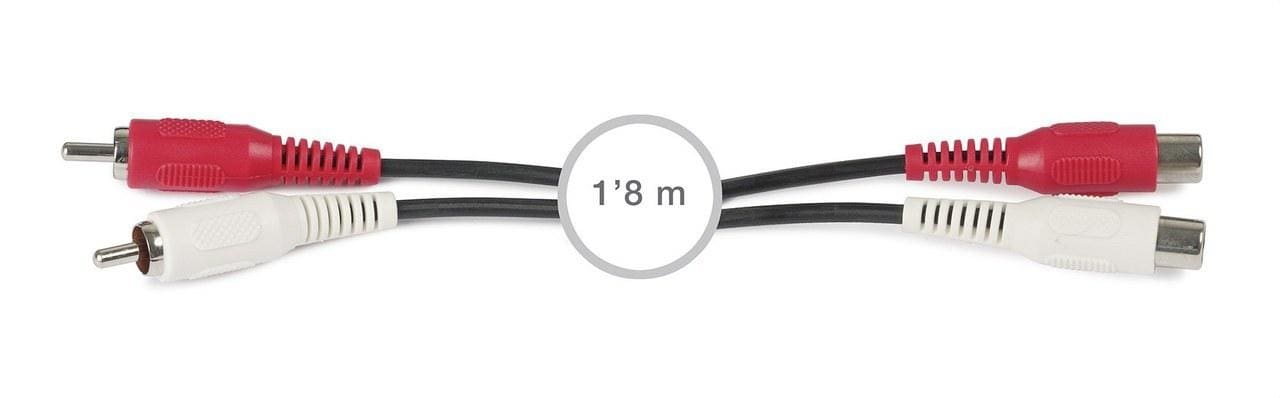 FONESTAR - Conexión audio 2 RCA macho-hembra 1,8m