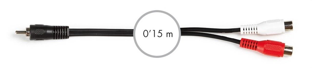 FONESTAR - Conexión audio RCA 2 RCA macho-hembra 0,15m