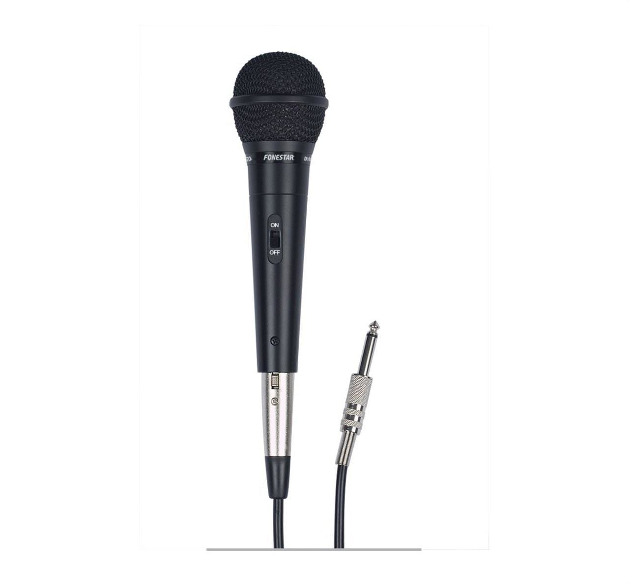 FONESTAR - Micrófono dinámico cable 3m XLR hembra Jack 6,3mm gris