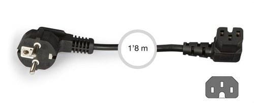 FONESTAR - Cable red 3x0,75mm² SCHUKO-IEC60320C13 90°
