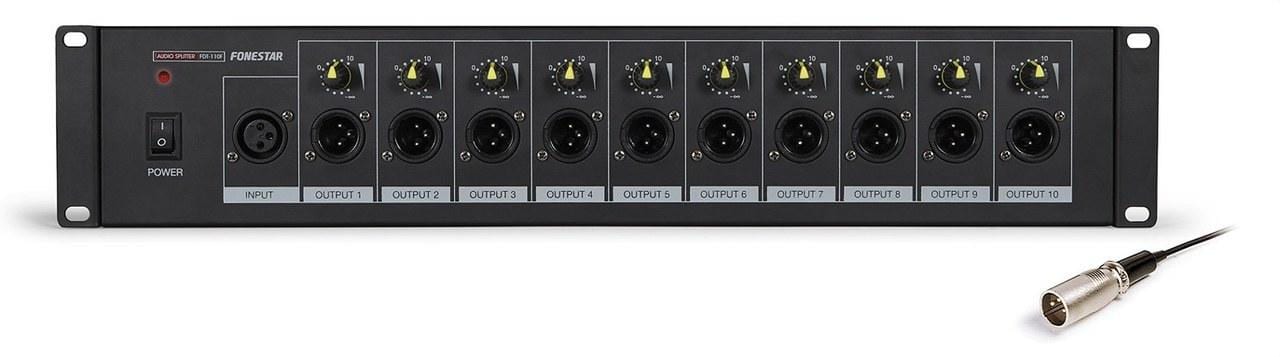 FONESTAR - Distribuidor audio 10 salida frontal con control volumen
