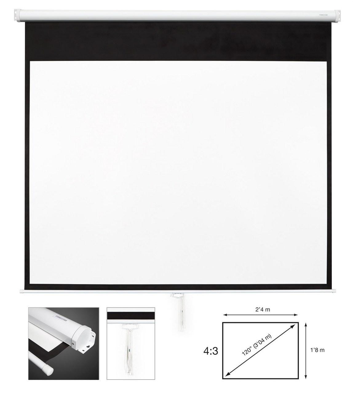 FONESTAR - Pantalla proyección manual 120" 2,4x1,8m