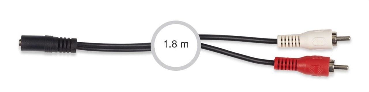 FONESTAR - Conexión Jack 3,5mm estéreo 2 RCA hembra-macho 1,8m