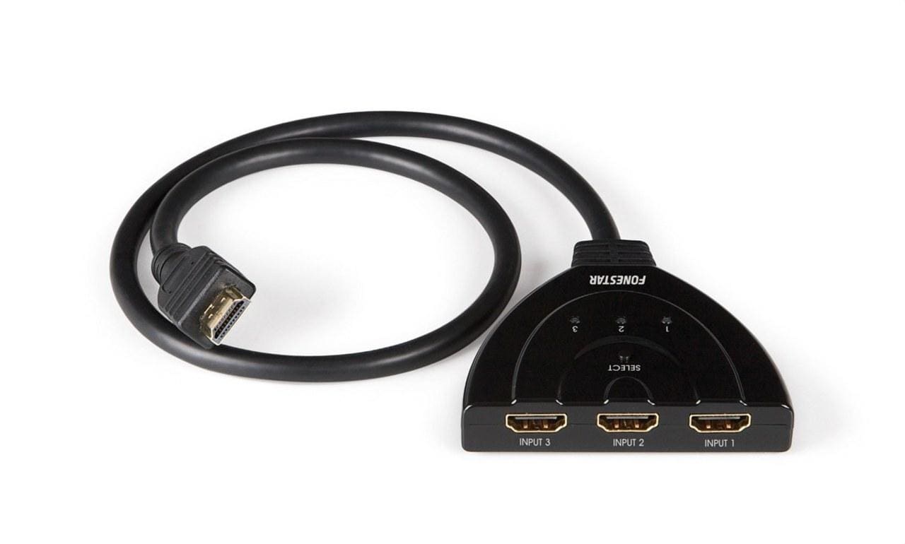 FONESTAR - Selector HDMI 3 entrada hembra 1 salida macho cable 50cm