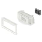UNEX - Adaptador de mecanismo Raíl DIN en tapas de 65 mm Unex en U24X color blanco
