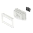 UNEX - Adaptador de mecanismo Raíl DIN en tapas de 80 mm Unex en U24X color blanco