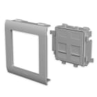 UNEX - Placa plana para 2 conectores RJ45 en tapas de 80 mm Unex en U24X color aluminio