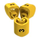 UNEX - Señalizadores cortados 3 2-5 mm Unex en PVC plastificado color amarillo