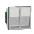 Schneider Electric - Toma doble RJ45 categoría 6 UTP 2 módulos aluminio
