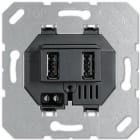 JUNG - Cargador USB para carga alimentación aparatos móviles negro