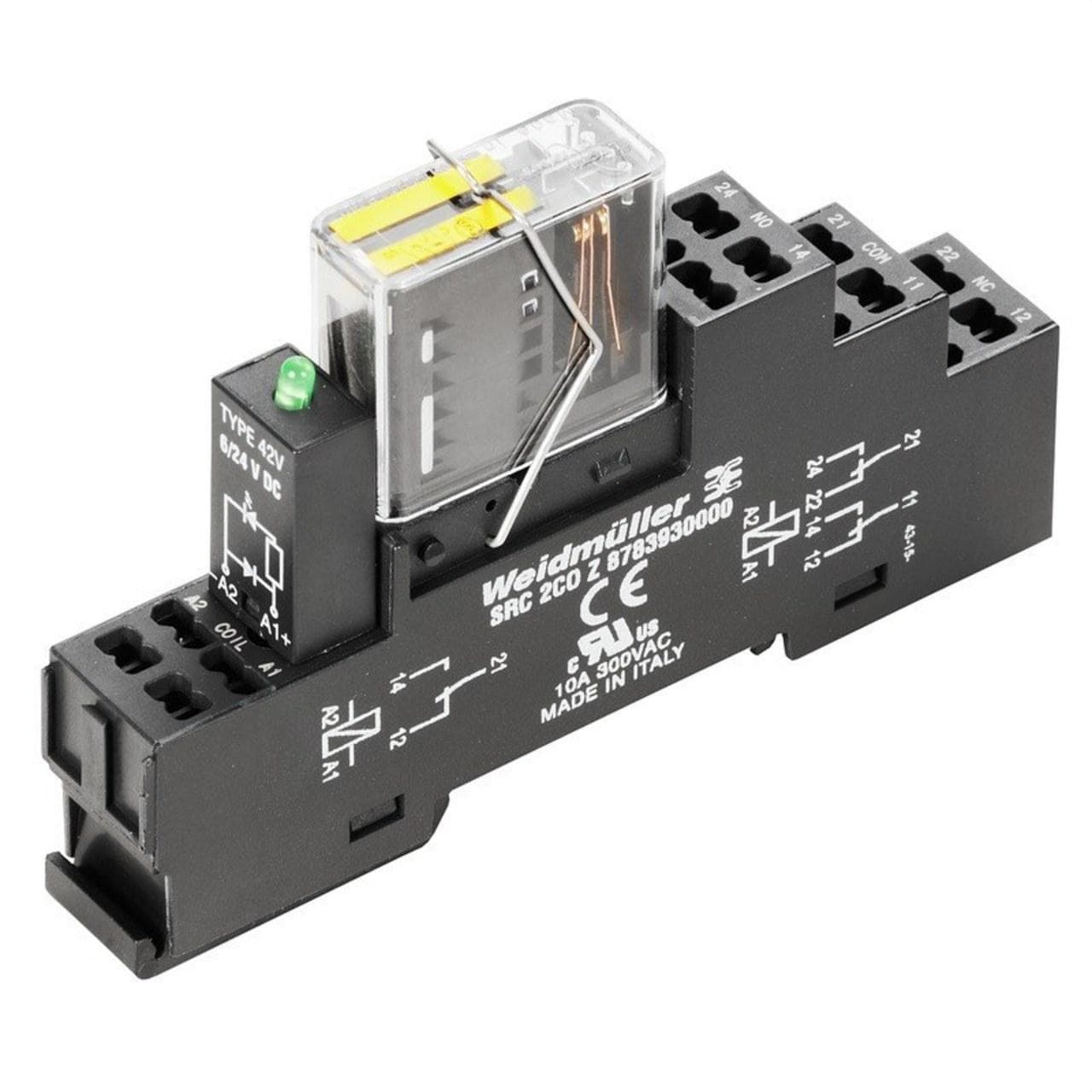 WEIDMULLER - Kit relé RCI 24VDC 2CC LD/PB PUSH IN