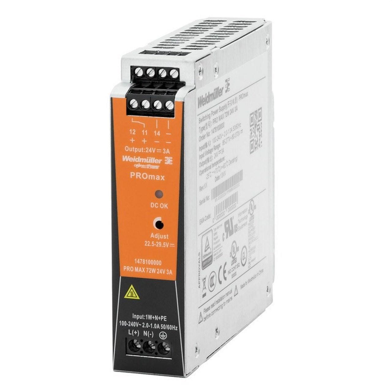 WEIDMULLER - Fuente alimentación PRO MAX 72W 24V 3A