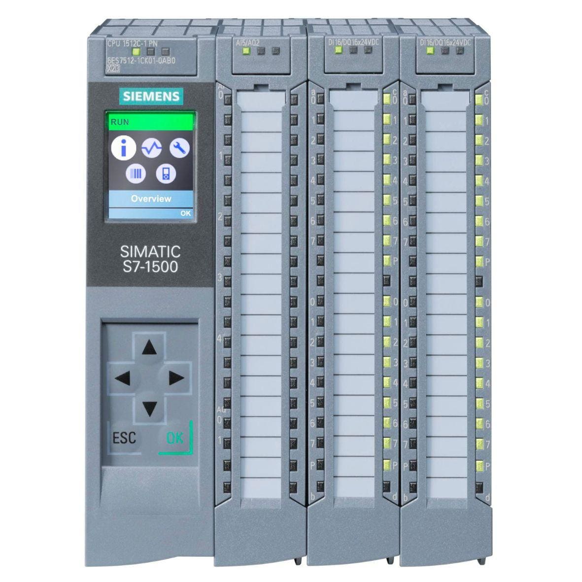 SIEMENS - CPU compacta SIMATIC S7-1500 CPU 1512C-1 PN, módulo central con memoria principal 250 kb