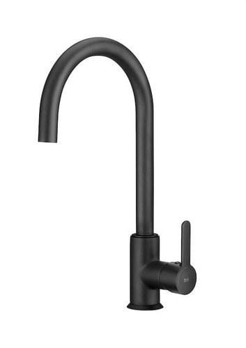 ROCA - Mezclador cocina Mencía caño curvo giratorio negro