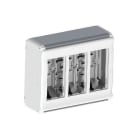 MMCONECTA - Caja de superficie 3 módulos aluminio blanco nieve