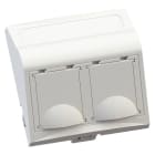 MMCONECTA - Módulo inclinado 45x45 con antipolvo para 2 conectores Keystone 19,4mm blanco nieve
