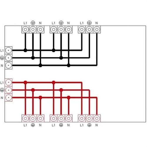 MMCONECTA - Repartidor 1 entrada 3 salidas con conector CR 3P blanco rojo