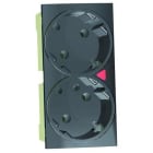MMCONECTA - Módulo enchufe doble schuko 90x45 con piloto luminoso rojo