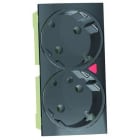 MMCONECTA - Módulo enchufe doble schuko 90x45 con piloto luminoso blanco nieve