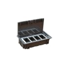 MMCONECTA - Caja de suelo CF PLUS con 4 módulos 90mm gris marco blanco nieve