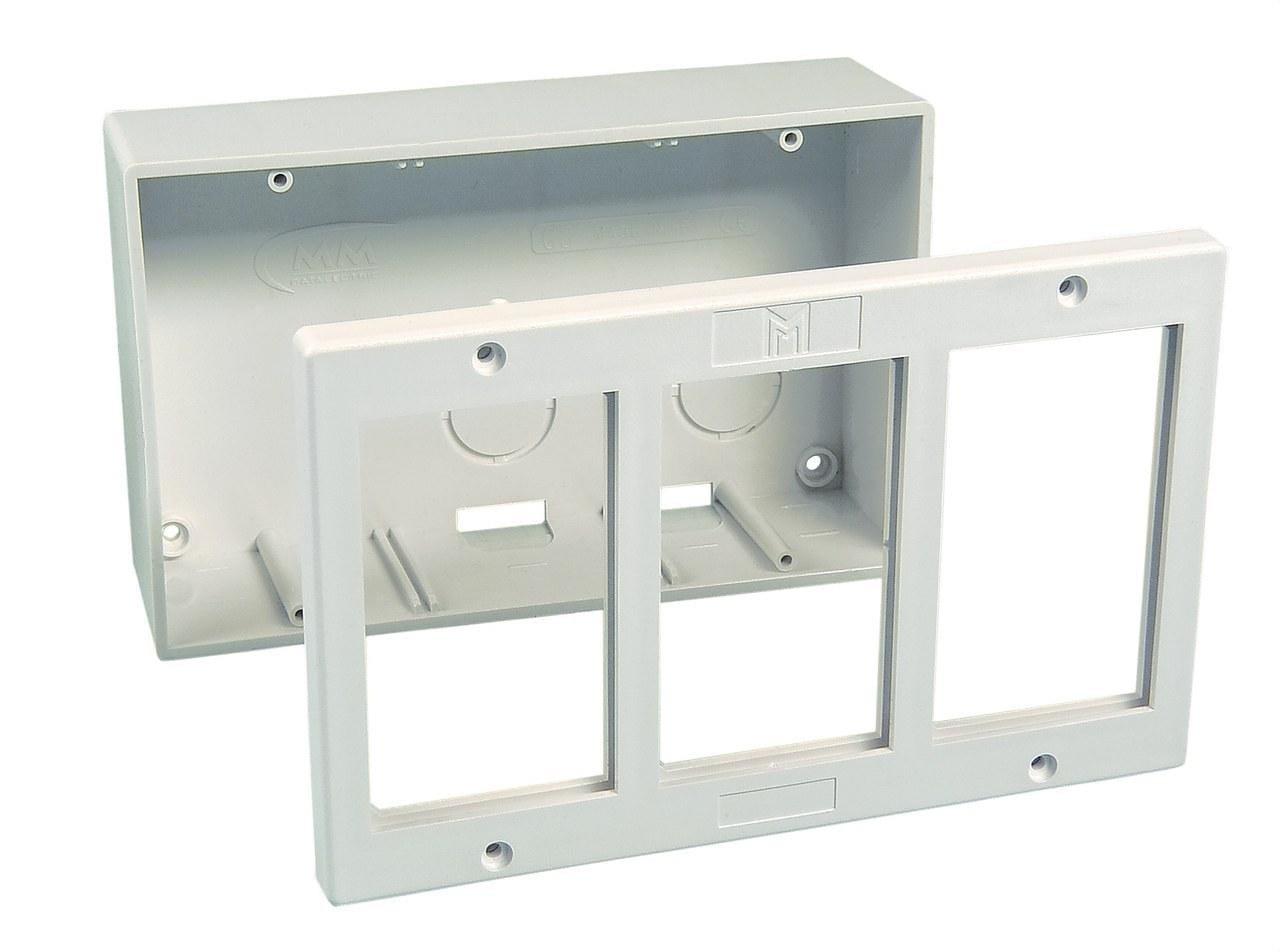 MMCONECTA - Caja 1 módulo marco / bastidor blanco 9010
