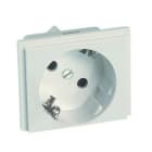 MMCONECTA - Módulo con 1 enchufe schuko combinable con obturador de seguridad rojo