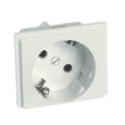 MMCONECTA - Módulo con 1 enchufe schuko combinable con obturador de seguridad blanco nieve