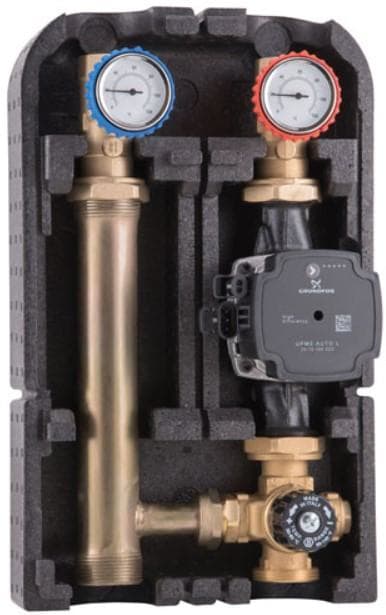POTERMIC - Grupo de regulación 32G DN25 1.1/2" M x 1" H con bomba Grundfos Upm3 Auto L 25-70 180