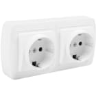 SOLERA - Base fija doble 2P+T 16A 250V 148x72x28 blanco