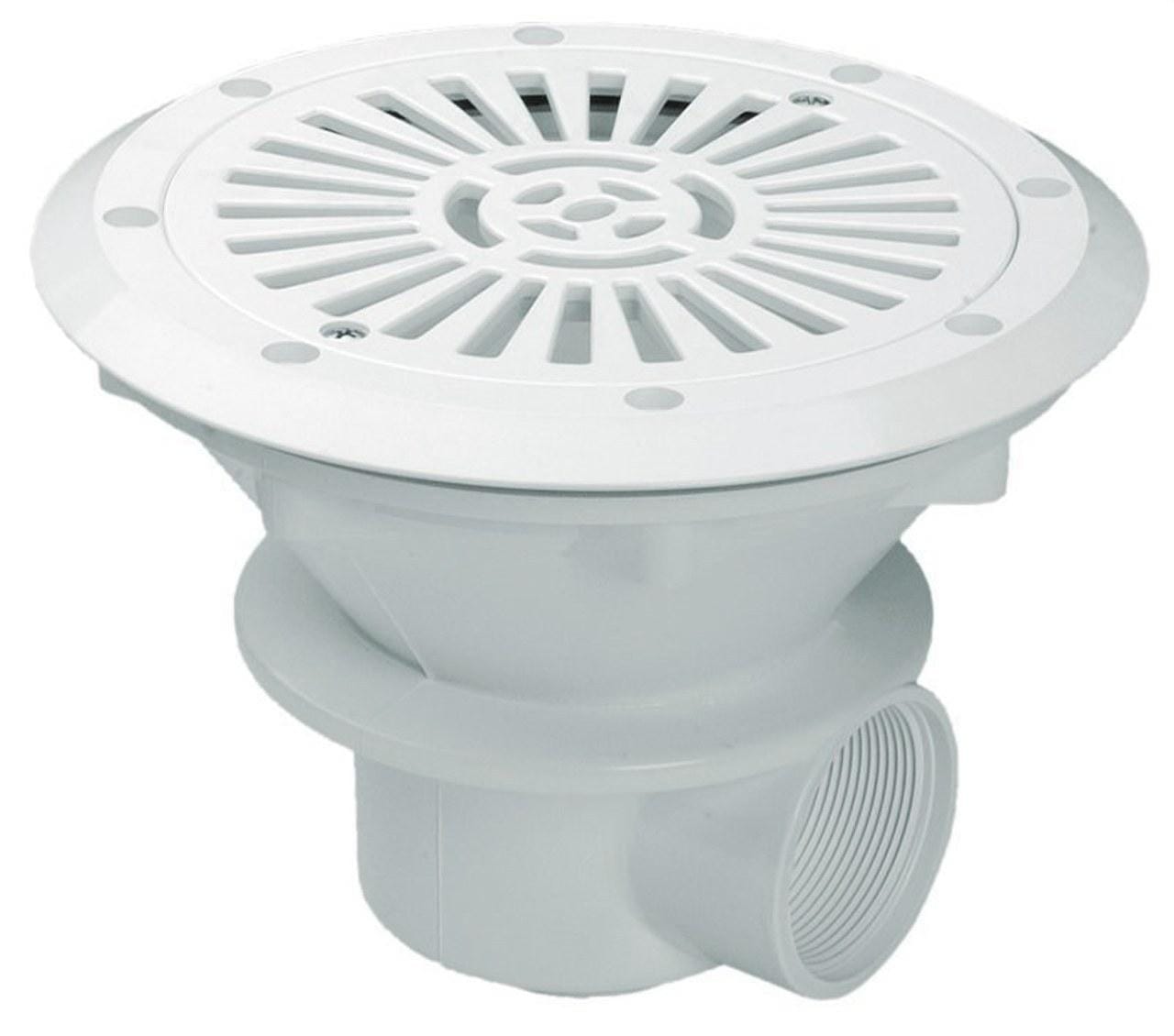 ASTRALPOOL - Sumidero salida 2 con rejilla piscina prefabricada blanca