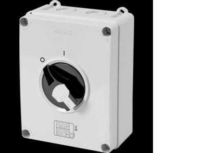 GEWISS - Interruptor rotativo HP caja de material aislante mando maneta negra 4P 63A IP66/67/69
