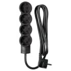 LEGRAND - Base múltiple EST 4x2P + TT cable 1,5m negro