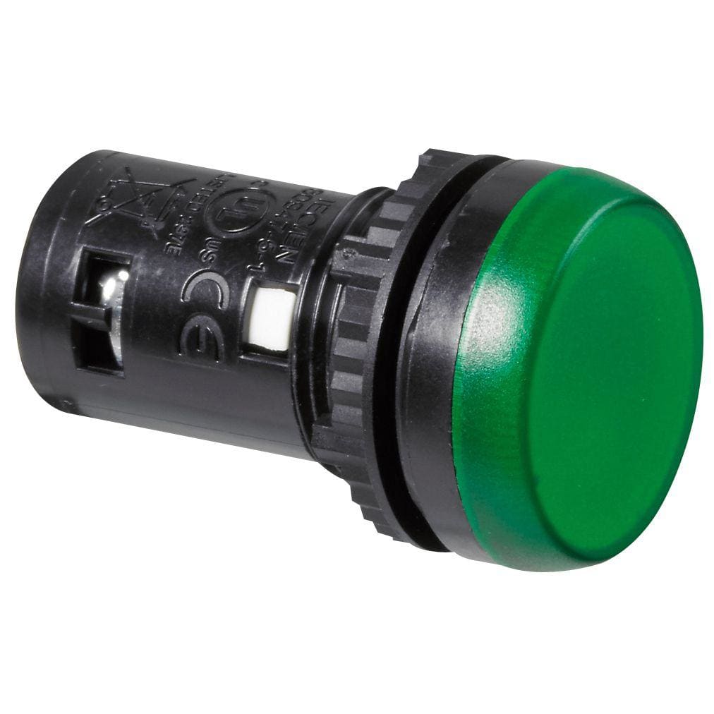 LEGRAND - Indicador luminoso monobloque con LED integrado IP69 Osmoz completo - verde - 24V~ o 24V=