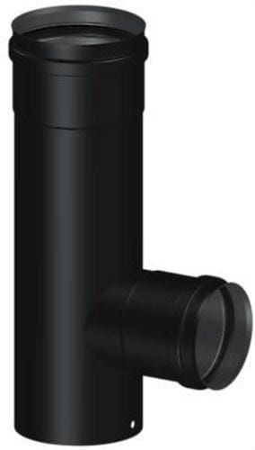 DINAK - Te 90º con entronque reducido H DEKO PELLETS diámetro 120 negro