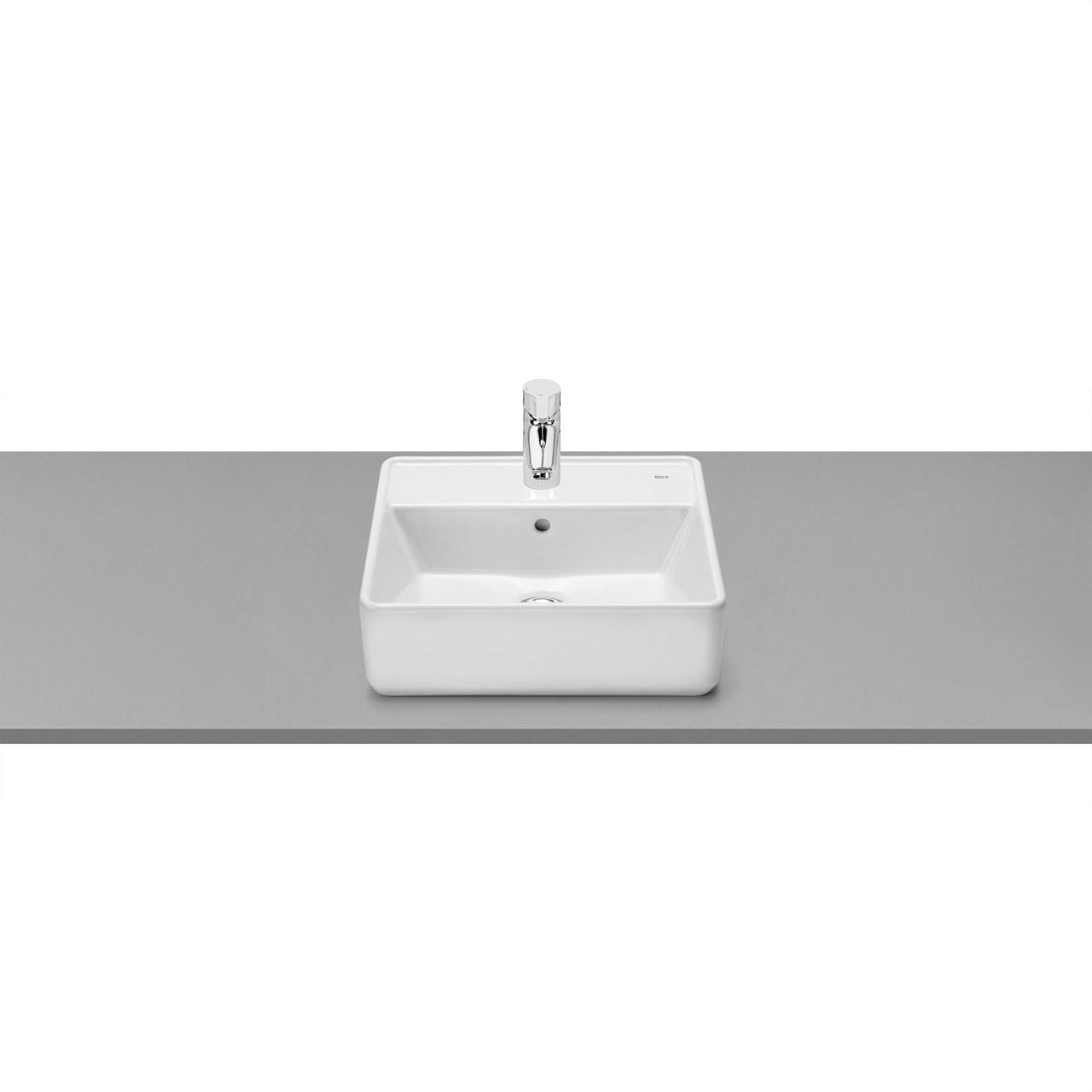 ROCA - Lavabo sobre encimera ALTER 420x390X130mm con orificio griferia blanco